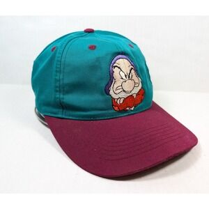 Vintage Snow White & the Seven Dwarves GRUMPY Hat Disney 90s Snapback